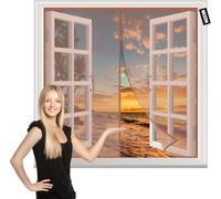Magnétique Moustiquaire Pour Porte-Anti Insecte Mouche Moustique 50x80cm Fermeture Automatique Garde L'air Frais À L'extérieur-Pour Portes Fenêtres Balcon Séjour Brun