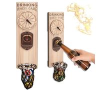 Magnétique Ouvre Bouteille Mural en Bois, Decapsuleur Mural Biere Vintage, Décapsuleur Original avec Cap Catcher, Accessoire Bar Exterieur, Biere Cadeau Homme pour Papa, Amie et Collègue (Style 9)