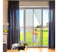 MagnéTique Porte Rideau Moustiquaire Fenetre 70 x 200 cm Fermeture Automatique pour Porte d Entrée Intérieur Patio Coulissante Gris