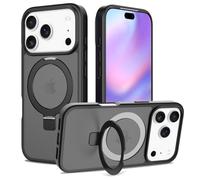 Magnétique pour coque 17 airs, [testé contre les chutes de qualité militaire] [compatible avec Mag-Safe] [béquille intégrée] Dos rigide anti-traces de doigts (noir, 17 air)