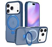 Magnétique pour coque 17 airs, [testé contre les chutes de qualité militaire] [compatible avec Mag-Safe] [béquille intégrée] Dos rigide anti-traces de doigts (bleu, 17 air)