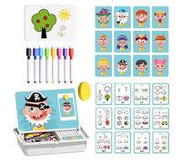 Magnétique pour Habiller Le Visage - Jouet didactique en Bois pour , Tableau de Dessin éducatif préscolaire avec Accessoires | Activités Stem Compétences Motrices FI