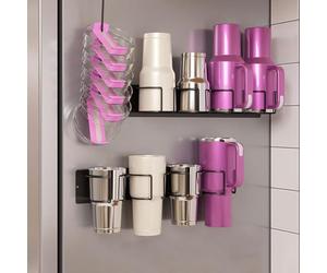 Magnétique pour porte-gobelet Stanley pour réfrigérateur, porte-gobelet robuste pour tasses, support mural ou organisateur de réfrigérateur, porte-bouteilles d'eau peu encombrant pour gobelets de