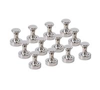 Magnétique Punaises Lot de 12 Aimants, Argent, Nickel Brossé Push Pin Aimants pour réfrigérateur, Tableau Blanc, Carte, Calendrier et Bien Plus Encore