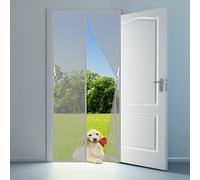 Magnétique Rideau, 120x220cm Trame Anti Moustique Mouche ou Fermeture Automatique Aimant avec Bande Scratch Sans Perçage Arrêter autres Insectes Bestioles Gris