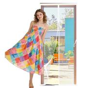 Magnétique Rideau de Porte 94 x 225 cm Joint Magnétique de Haut en Bas avec Fermeture Automatique Maille Ultra Fine Moustiquaire Se Ferme Tout Seul pour de Balcon Chambre, Blanc
