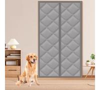 Magnétique Rideau de Porte Isolant Thermique, protection contre le froid, garde votre chambre au chaud for l'hiver, Fermeture Automatique Housse Isolation Porte(Gris,230 cm x 200 cm)