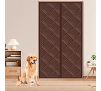 Magnétique Rideau de Porte Isolant Thermique, protection contre le froid, garde votre chambre au chaud for l'hiver, Fermeture Automatique Housse Isolation Porte(Brun,130 cm x 210 cm)