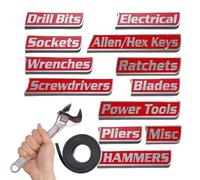 magnétiques réutilisables pour outils - de tiroir d'identification rapide, marqueurs de tiroir de boîte à outils avec support magnétique, d'armoire en plastique avec i