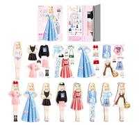 Magnetisches Anziehset - Kreative Magnetische Papierpuppen Prinzessin Dress Up Spielwelt Mit Kleidung Und Accessoires, Pädagogisches Vorschul Lernspielzeug | Magnetpuppe Rollenspiel Set Für Kinder Jun