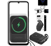 Magnetisches Induktions-Powerbank Kruger&Matz 10000 mAh mit Kabel, schwarz