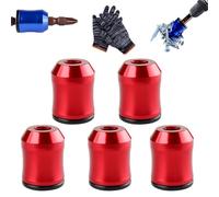 Magnetizer & Demagnetizer Tool Set, Universal Magnetic Screw Ring for 1/4 Inch Hex Screwdriver Bits, Removable Alloy Screwdriver Head Magnetizer Demagnetizer Tool for DIY Repair and Woodworking (5-F)