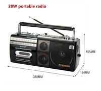 Magnétophone à cassette à l'ancienne,machine antique,radio FM ElmainFM,carte portable rétro,audio Bluetooth - Type large With bluetooth