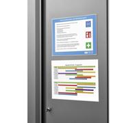 magnetoplan 1120100 Pochette aimantée pour documents transparent, blanc (l x H) 230 mm x 5 mm DIN A4