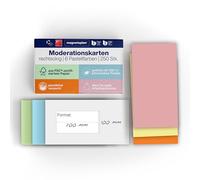magnetoplan 112501510 carte de modération rose, vert, jaune, blanc, bleu, orange rectangulaire 200 mm x 100 mm 250 pc(s)