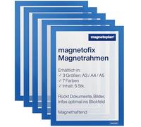 Magnetoplan 1130303 magnetofix Cadres magnétiques DIN A4 Bleu 5 pc(s)
