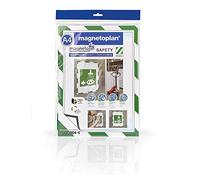 magnetoplan 1131345 Magnetofix Safety Cadre aimanté Lot de 5. A3 Vert/Blanc
