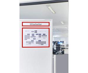 magnetoplan 1131806 Magnetofix Cadre aimanté topsign, Lot de 5, 319 x 52 mm, rouge