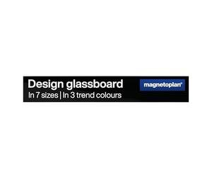 magnetoplan 13400012 Tableau magnétique en verre design Noir profond 100 x 600 mm