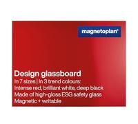 magnetoplan 13404006 Tableaux design en verre, magnétique 1200 x 900 mm Intense de rouge