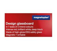magnetoplan 13409006 Tableaux design en verre, magnétique 2000 x 1000 mm Intense de rouge