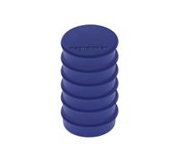 magnetoplan aimants Discofix Hobby sur carte blister, 6 pièces, aimants avec capuchon plastique bleu foncé, rond, avec surface magnétique à revêtement spécial