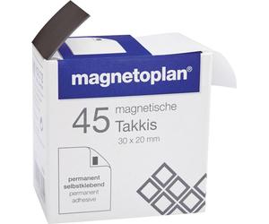 magnetoplan Bande magnétique (L x l x H) 20 x 30 x 0.75 mm rectangulaire noir 45 pc(s) 15503