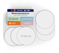 magnetoplan Cartes de communication, en forme de cercles, diamètre 19 cm, PG = 500 pièces, blanches