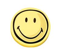 magnetoplan cartes de communication Smiley, Ø 10 cm, cartes à motifs avec visage positif en jaune/noir, 100 pièces pour travaux de groupe et brainstorming