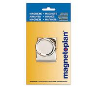 magnetoplan Clip magnétique, argenté, hauteur : 52 mm, puissant, jusqu'à 26 feuilles A4, idéal pour tableau blanc et réfrigérateur, ustensile de bureau polyvalent