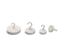 Magnetoplan Crochet magnétique Ø 47 mm rond avec crochets blanc 52647