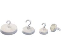 Magnetoplan Crochet magnétique Ø 47 mm rond avec crochets blanc 52647