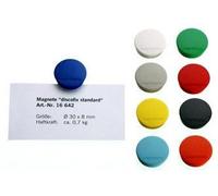 magnetoplan Aimant Discofix Standard – rond 30×8 mm – blanc – force d'adhérence 700 g – 10 pièces