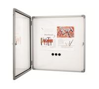 magnetoplan Étui pour affichage intérieur SP 6 x A4 en aluminium/blanc/gris