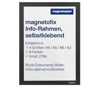 Magnetoplan Holtz magnetoplan Magnetofix Cadre d'information DIN A5, noir, à rabat, double face, autocollant