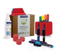magnetoplan Kit pour tableau blanc - Rouge | Idéal pour les travaux agiles avec tableau blanc + tableau à rabat | Comprend des marqueurs, des porte-stylos magnétiques