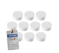 magnetoplan Aimant Ø 34 x H 12,5 mm rond blanc 10 pièces