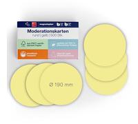 magnetoplan Lot de 500 cartes de communication, rondes, jaunes, diamètre : 190 mm