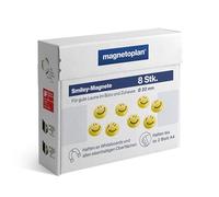 magnetoplan Aimants Smiley, diamètre 20 mm, 8 Pièces, jaune/noir G
