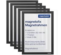 magnetoplan Cadres magnétiques Magnetofix Lot de 5 A3 Noir