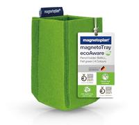 magnetoplan magnetoTray ecoAware Small, pot à crayons magnétique en feutre, 6 x 10 x 6 cm, pot à crayons vert en bouteilles PET recyclées