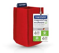 magnetoplan magnetoTray ecoAware Small, pot à crayons magnétique en feutre, 6 x 10 x 6 cm, pot à crayons rouge en bouteilles de PET recy s
