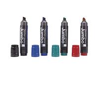 magnetoplan marqueur pour flipchart JUMBO, 4 pièces, marqueur à pointe biseautée en 4 couleurs vives, épaisseur de trait 2-10 mm, pour paperboard et flipchart