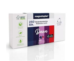 magnetoplan set de cartes de communication "Dawn", 20 x 10 cm, fiches vierges en 5 couleurs contrastées, 120 g/m², 250 pièces en papier FSC, emballage sans plastique
