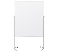 magnetoplan tableau de présentation pliable Feutre avec pieds rabattables, avec Roues Pivotantes Roulettes En une pièce 120 x 150 cm weiß