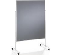 magnetoplan tableau de présentation pliable Feutre avec pieds rabattables, avec Roues Pivotantes Roulettes En une pièce 120 x 150 cm gris
