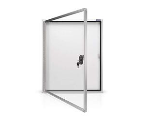 magnetoplan vitrine d'affichage CC, 6 x A4 avec verre de sécurité pour extérieur, Aluminium/Blanc/Gris