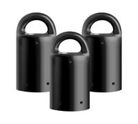 MagnetPAL SP-MPM3BK Lot de 3 aimants en néodyme antirouille très résistants, parfaits pour localisateur de clous magnétiques/organiseur de clés/usage intérieur et extérieur, noir avec porte-clés