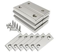 Magnetpro 6 pièces aimants rectangulaires 20 KG Kraft 40 x 13,5 x 5 mm avec contreparties et trou fraisé, aimant en pot domestique et industriel avec vis