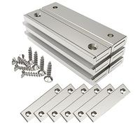 Magnetpro 6 pièces aimants rectangulaires 30 KG Kraft 60 x 13,5 x 5 mm avec contreparties et trou fraisé, aimant en pot domestique et industriel avec vis